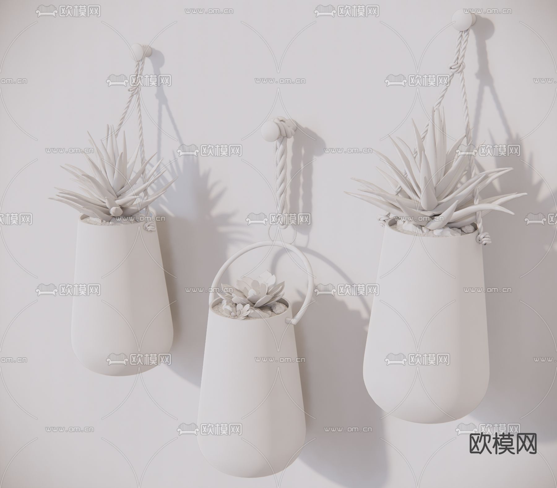 现代绿植吊篮su模型