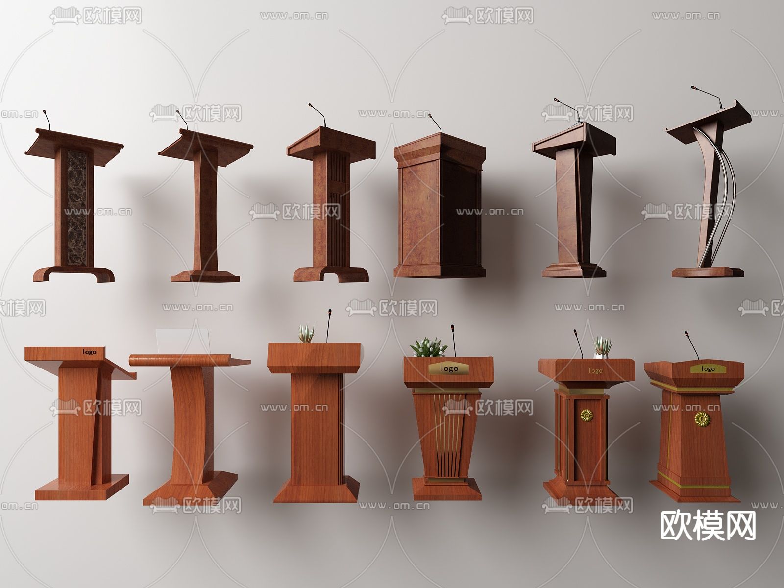 现代演讲台su模型下载（渲染图1）