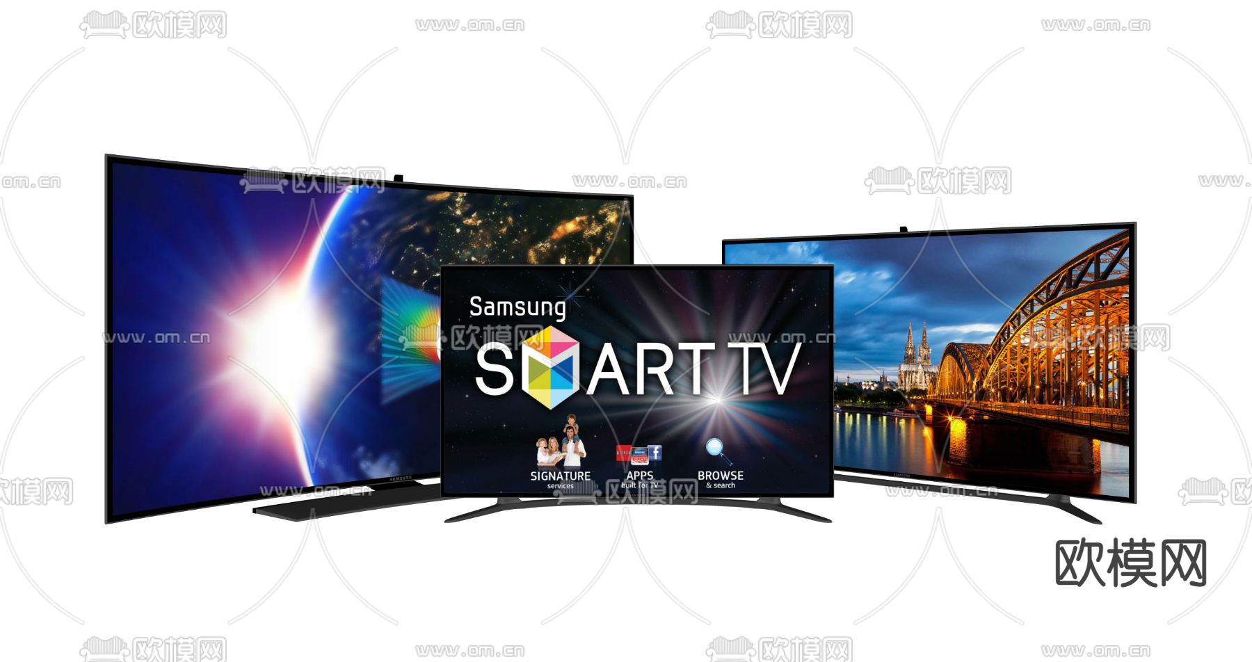 液晶电视机su模型下载（渲染图1）