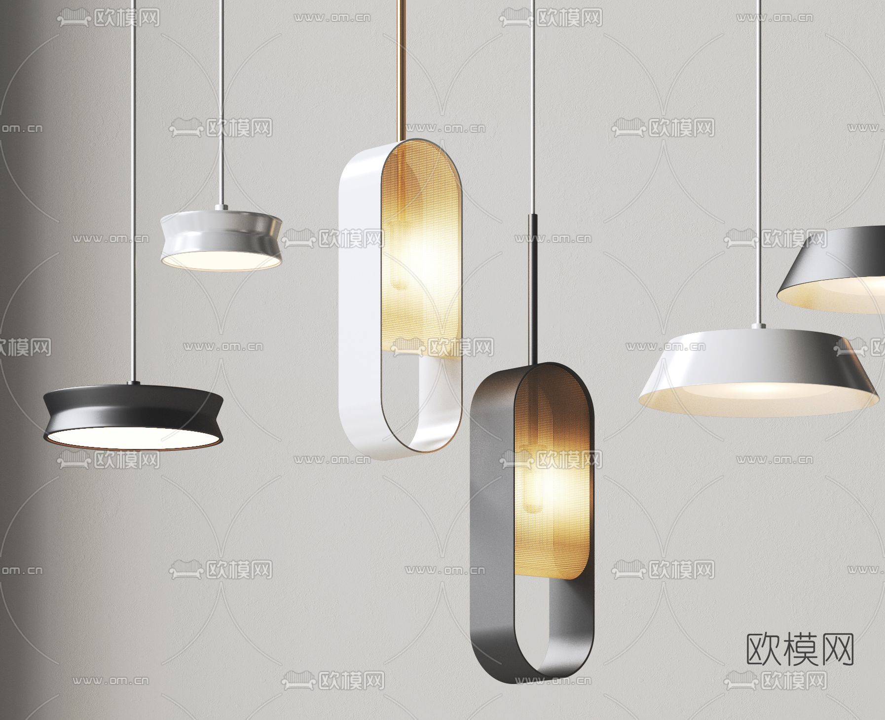 现代创意小吊灯3d模型下载（渲染图2）