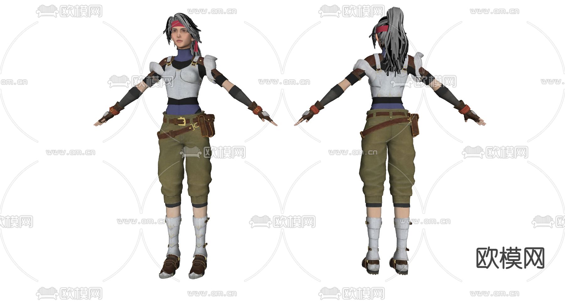 现代最终幻想8人物su模型下载（渲染图2）