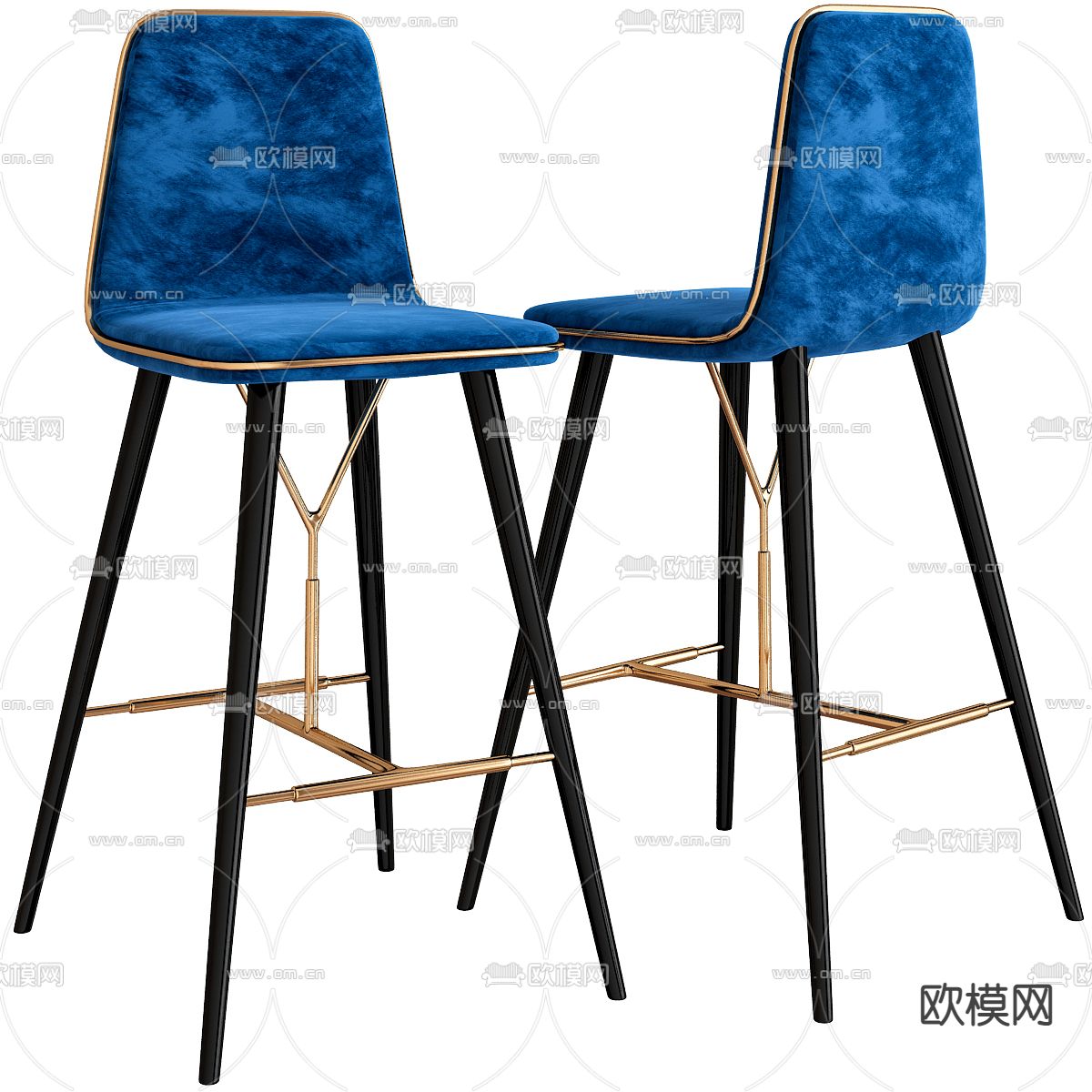 现代轻奢吧台椅3d模型下载