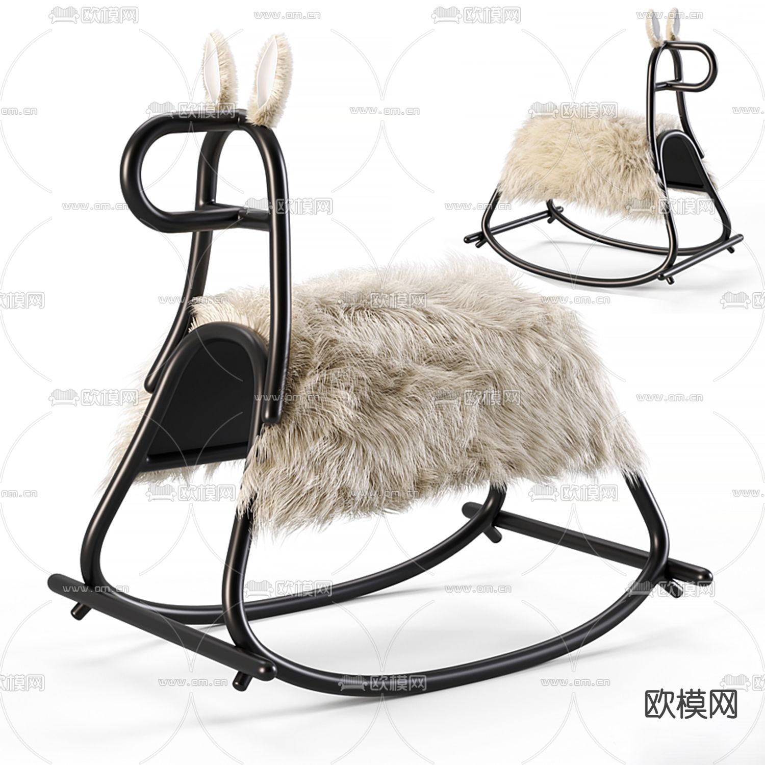 现代儿童摇摇椅3d模型下载（渲染图3）