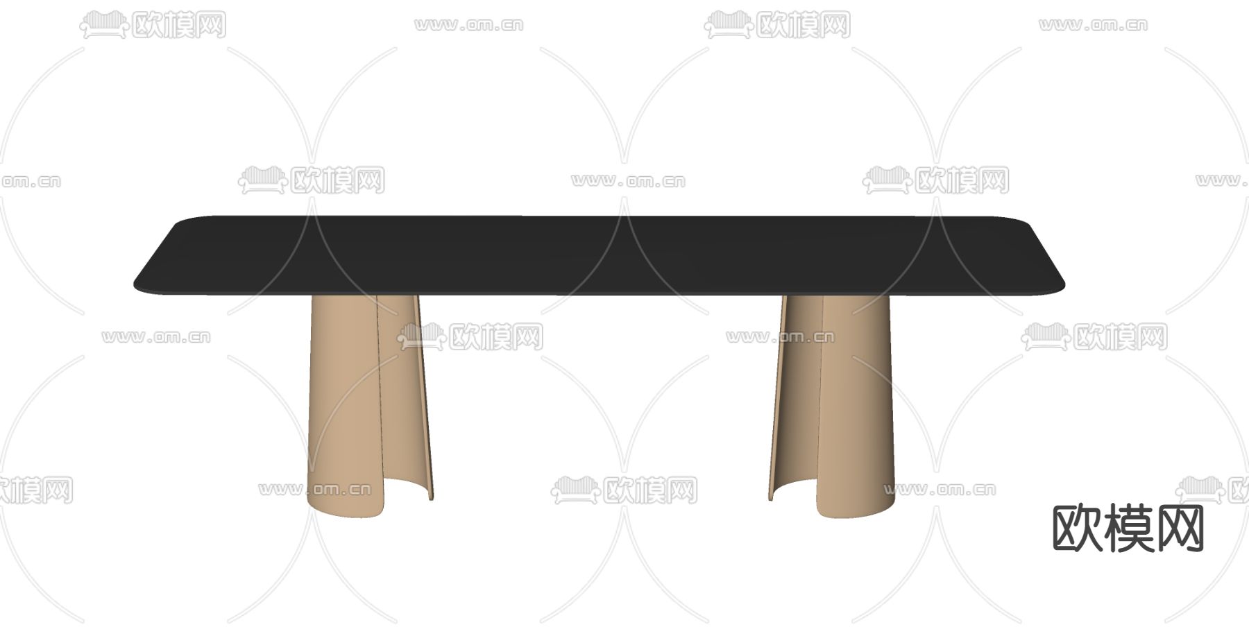 现代餐桌su模型下载（渲染图3）