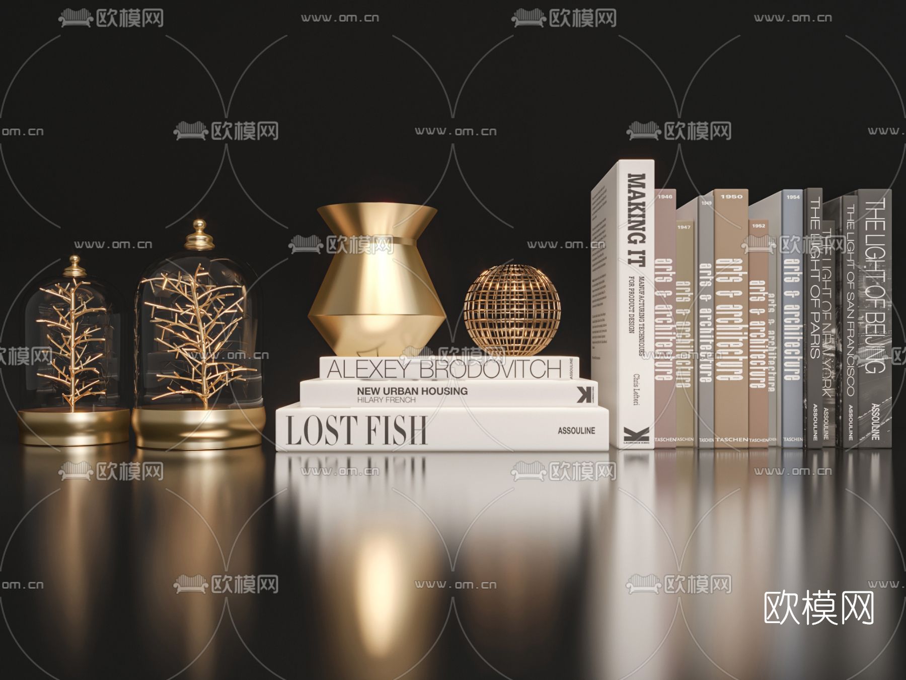 现代书籍雕塑饰品摆件3d模型下载