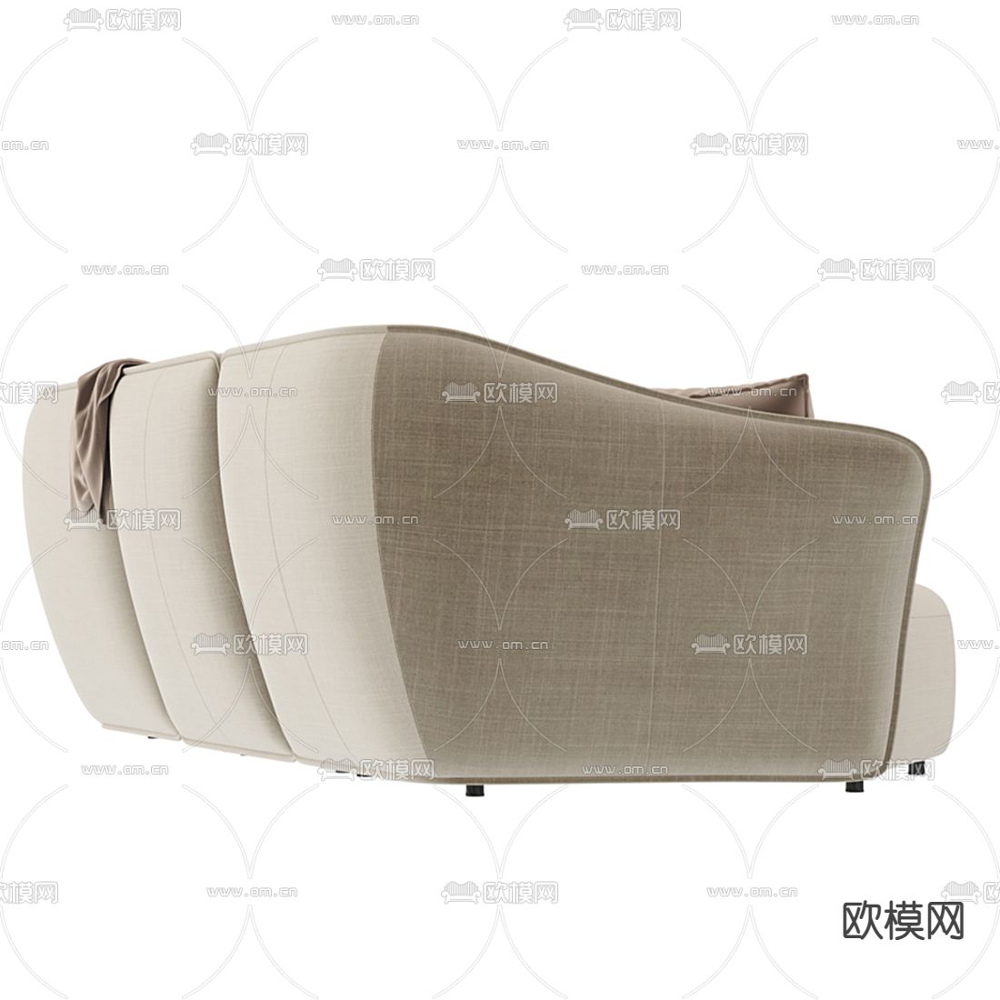 Natuzzi 现代布艺多人沙发3d模型下载（渲染图2）