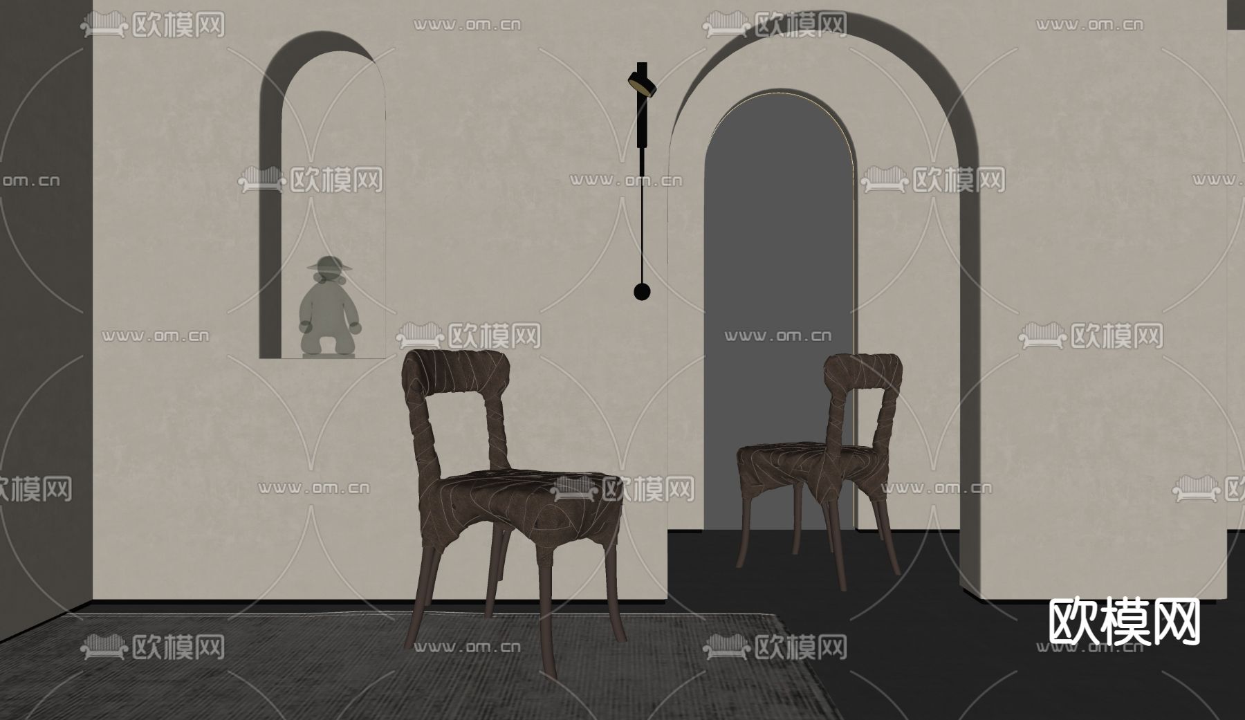侘寂风单椅su模型