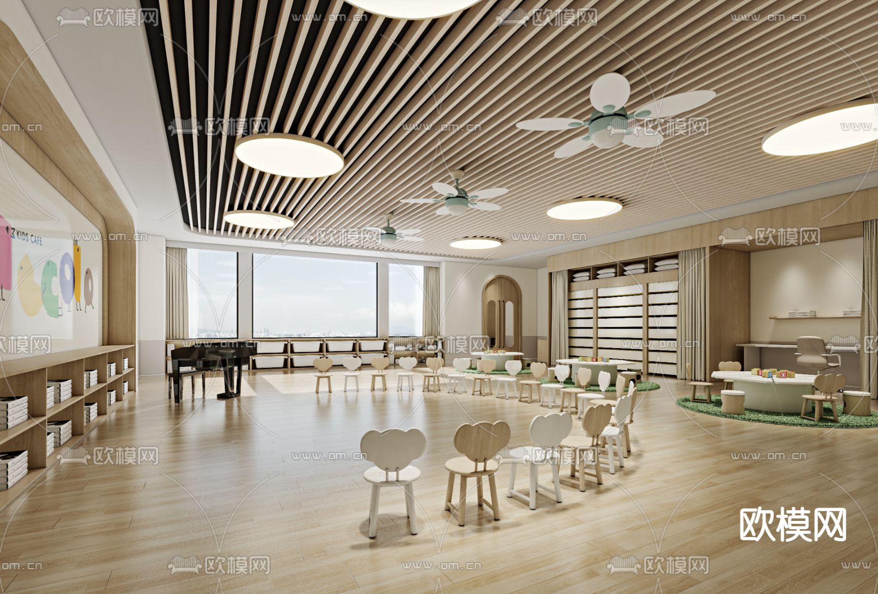 北欧幼儿园教室3d模型下载（渲染图2）