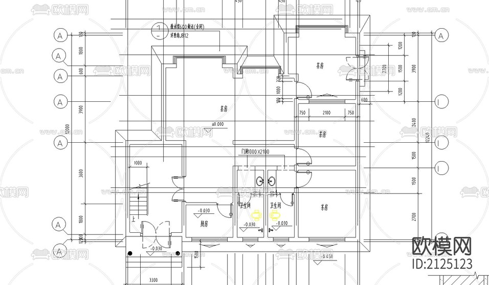 濱河茶館建筑CAD施工圖下載(渲染圖2)