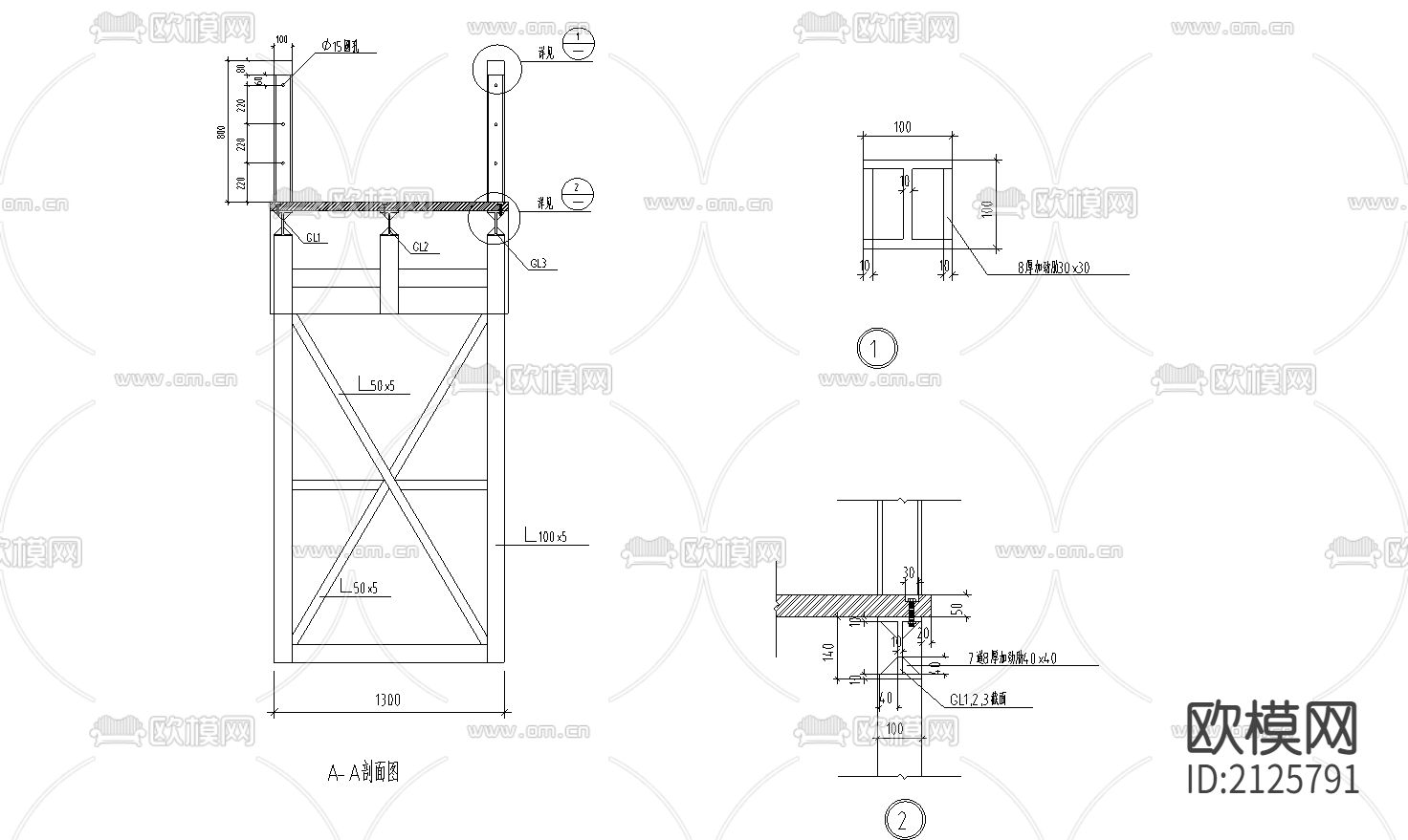 园桥方案拱桥节点大样下载（渲染图4）