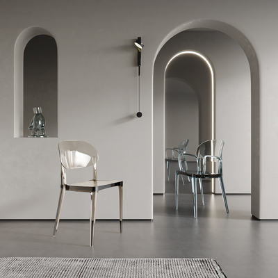 现代亚克力单椅su模型