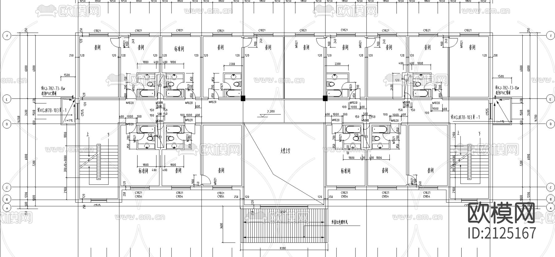 渡假村建筑cad施工图下载（渲染图5）