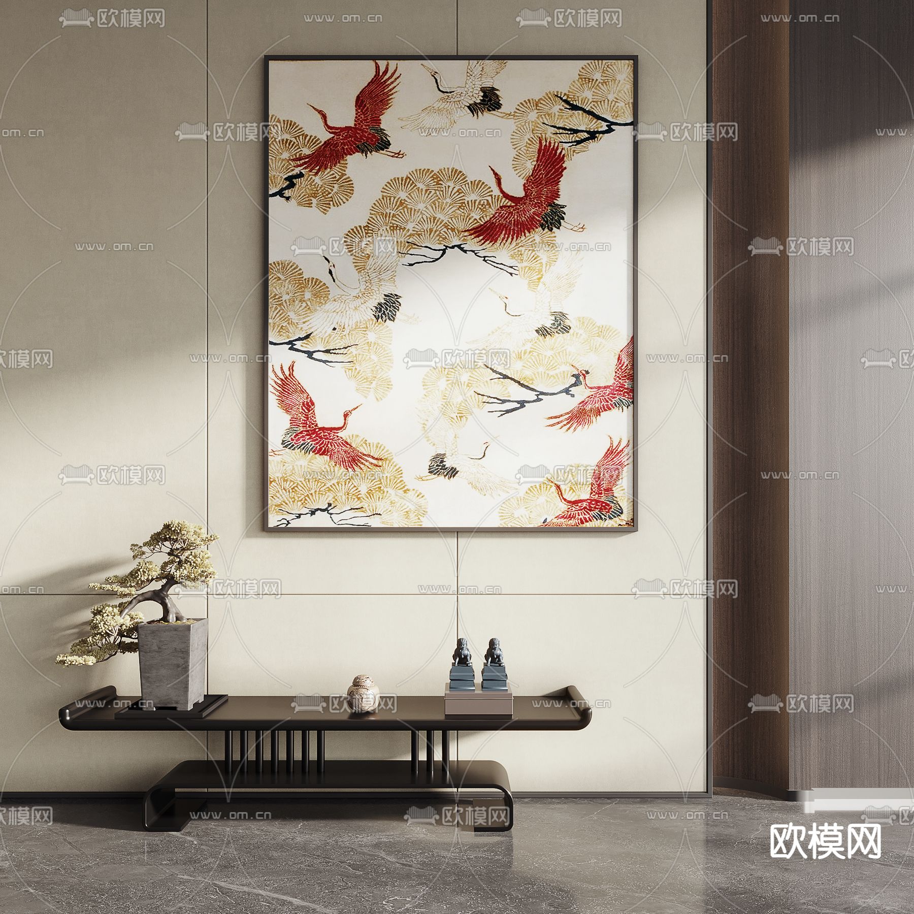 新中式装饰画3d模型下载