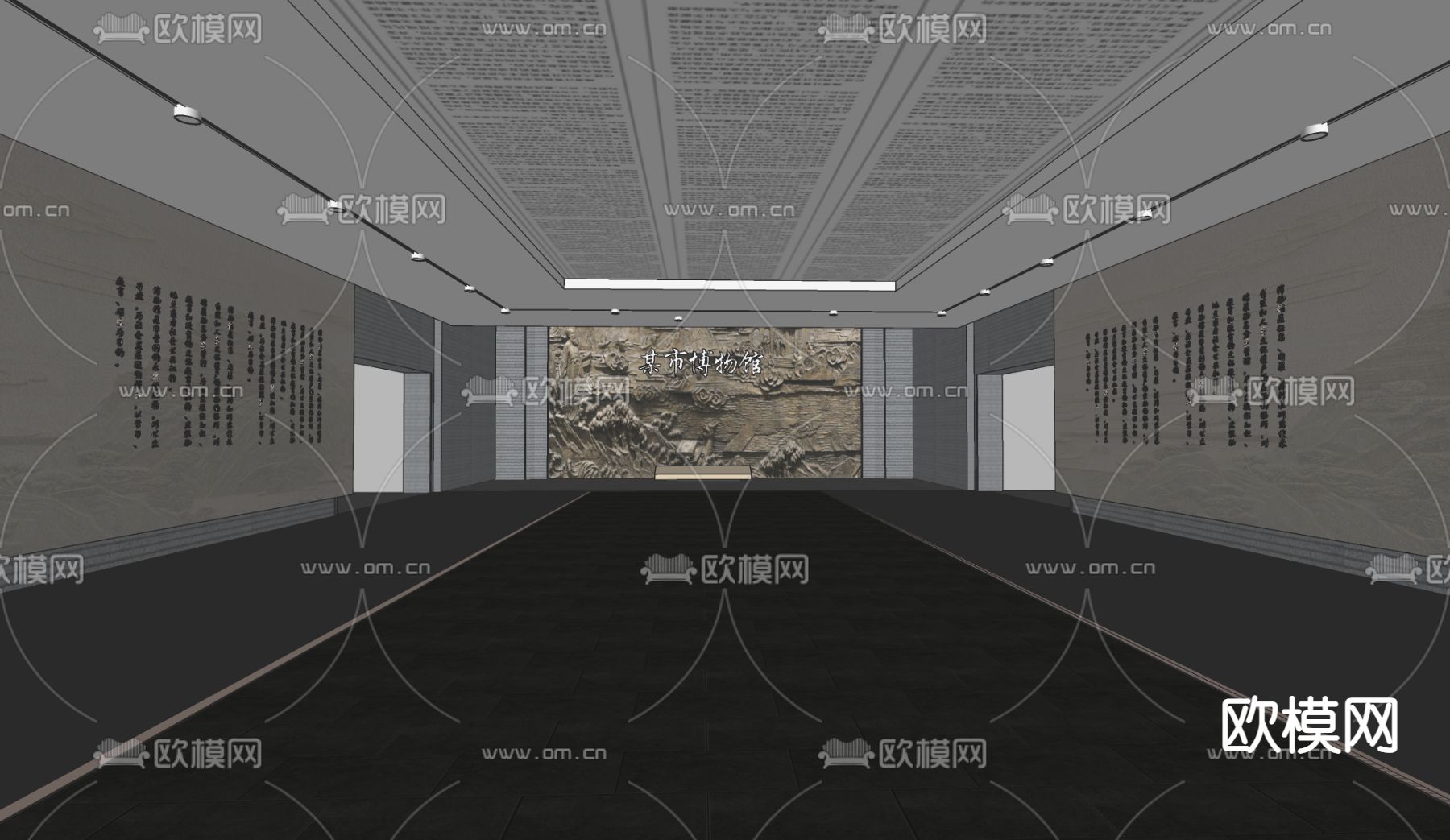 现代博物馆大堂su模型