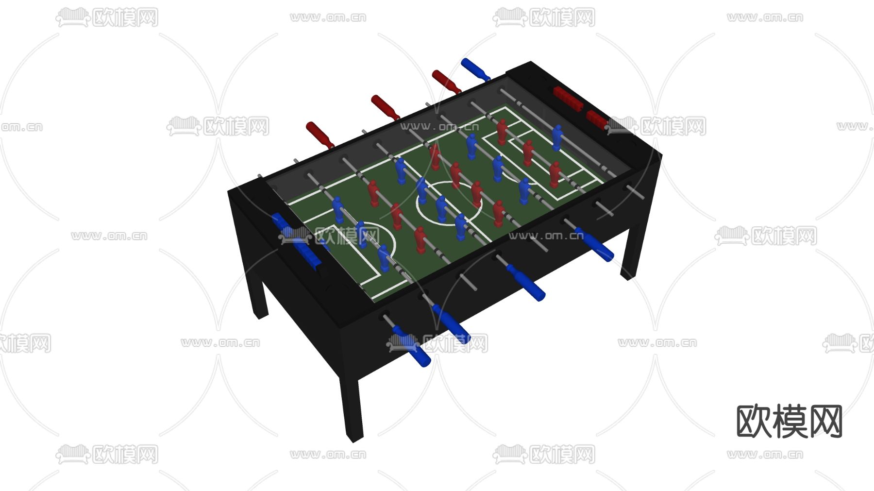 现代桌上足球su模型下载（渲染图2）