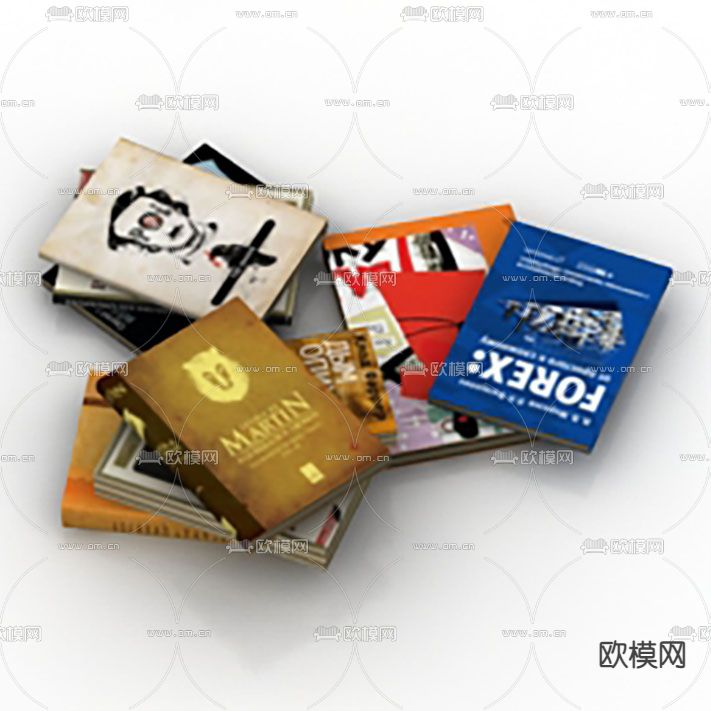 现代简约书籍免费3d模型下载