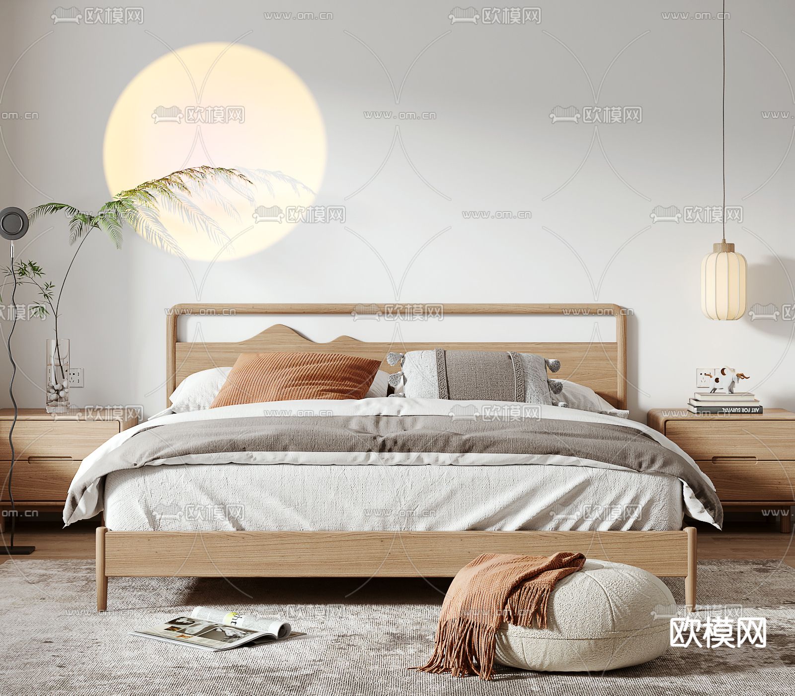 日式卧室3d模型下载（渲染图2）