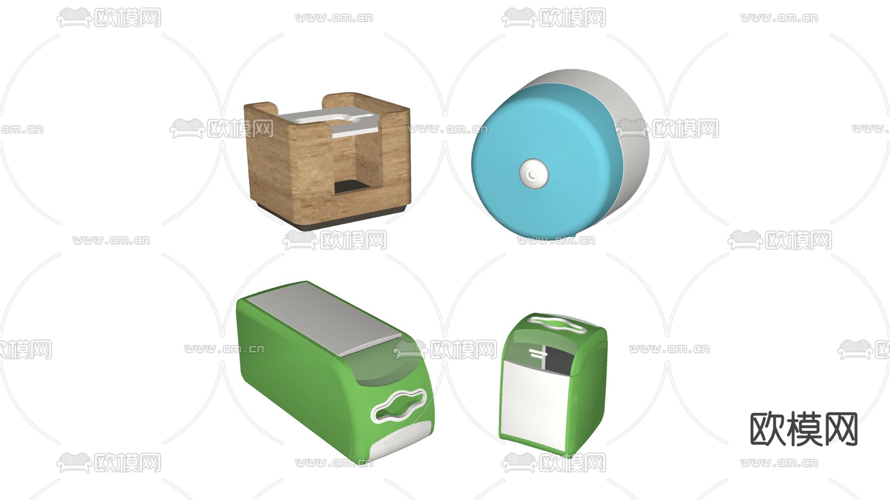 现代纸巾盒餐巾盒su模型