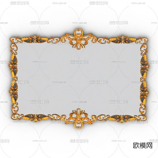 简欧铁艺雕花镜子免费3d模型下载