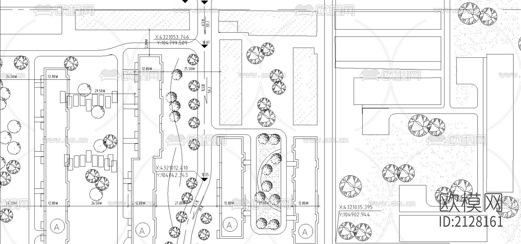 某小区规划图cad施工图下载（渲染图3）