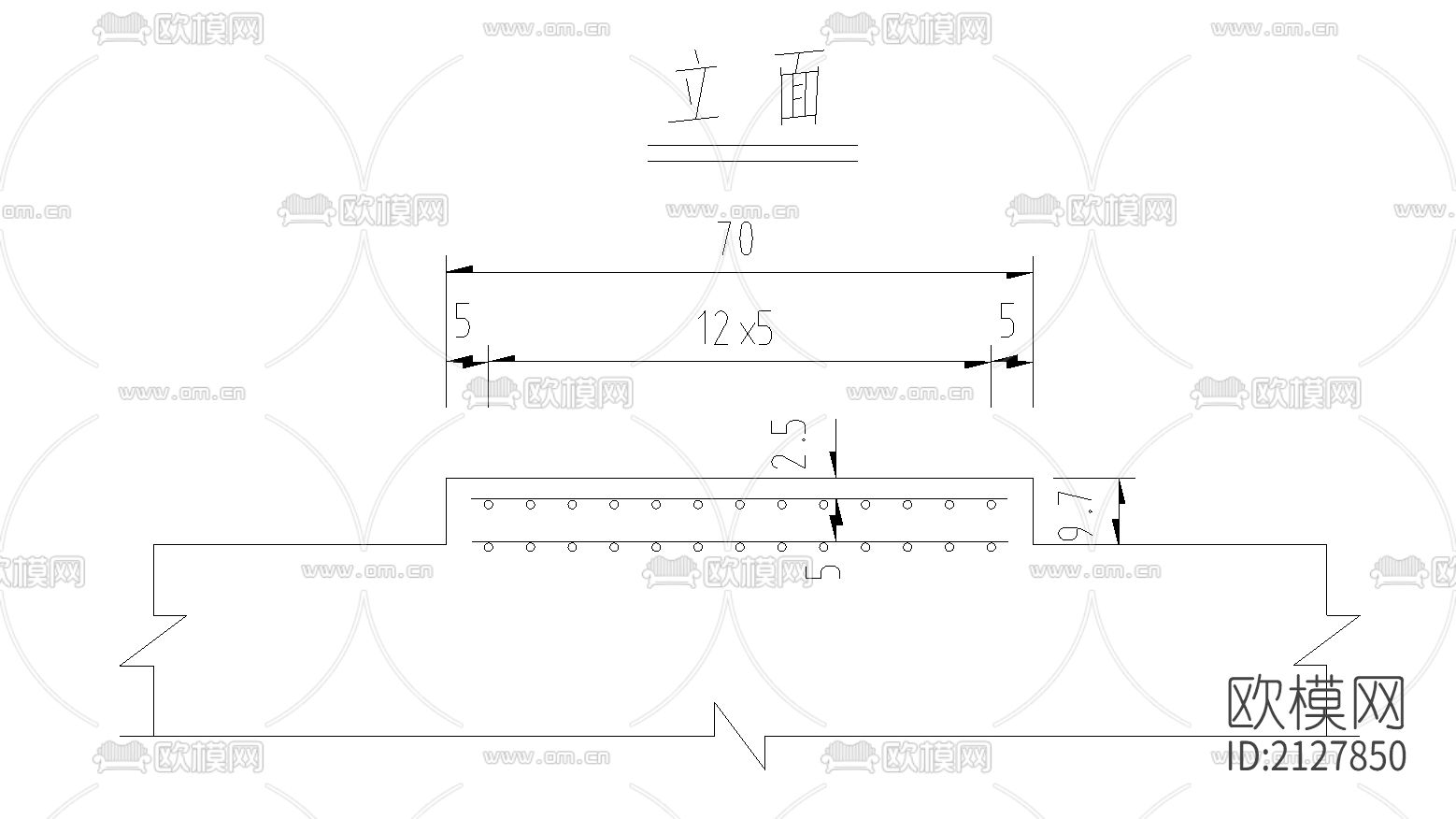 桥台支座垫石节点大样下载（渲染图1）