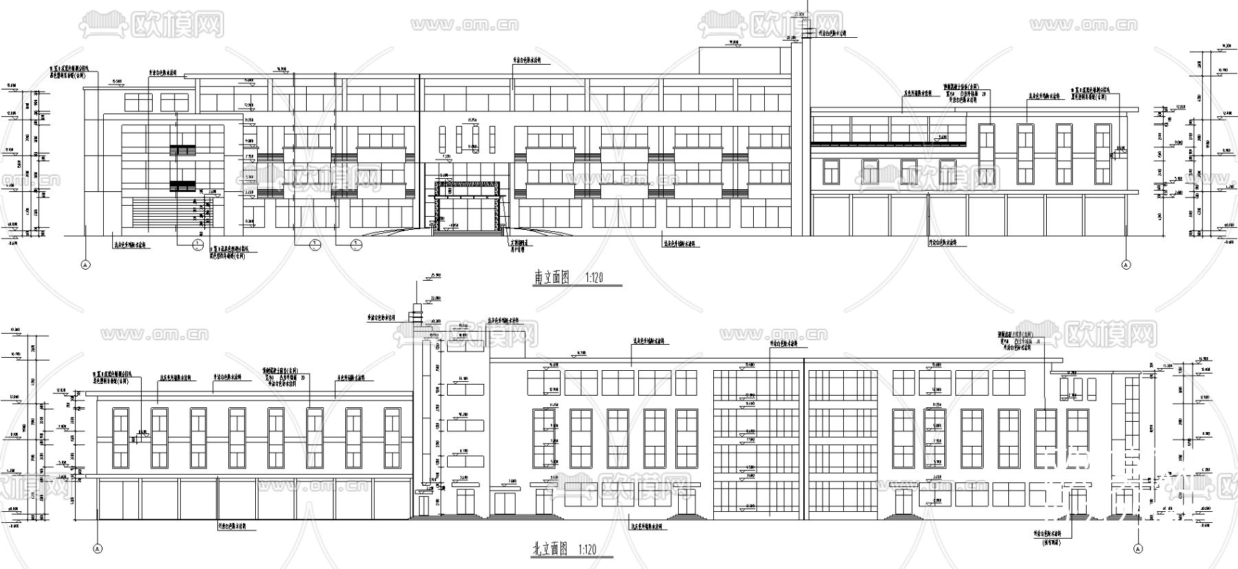 综合楼cad图纸下载（渲染图2）