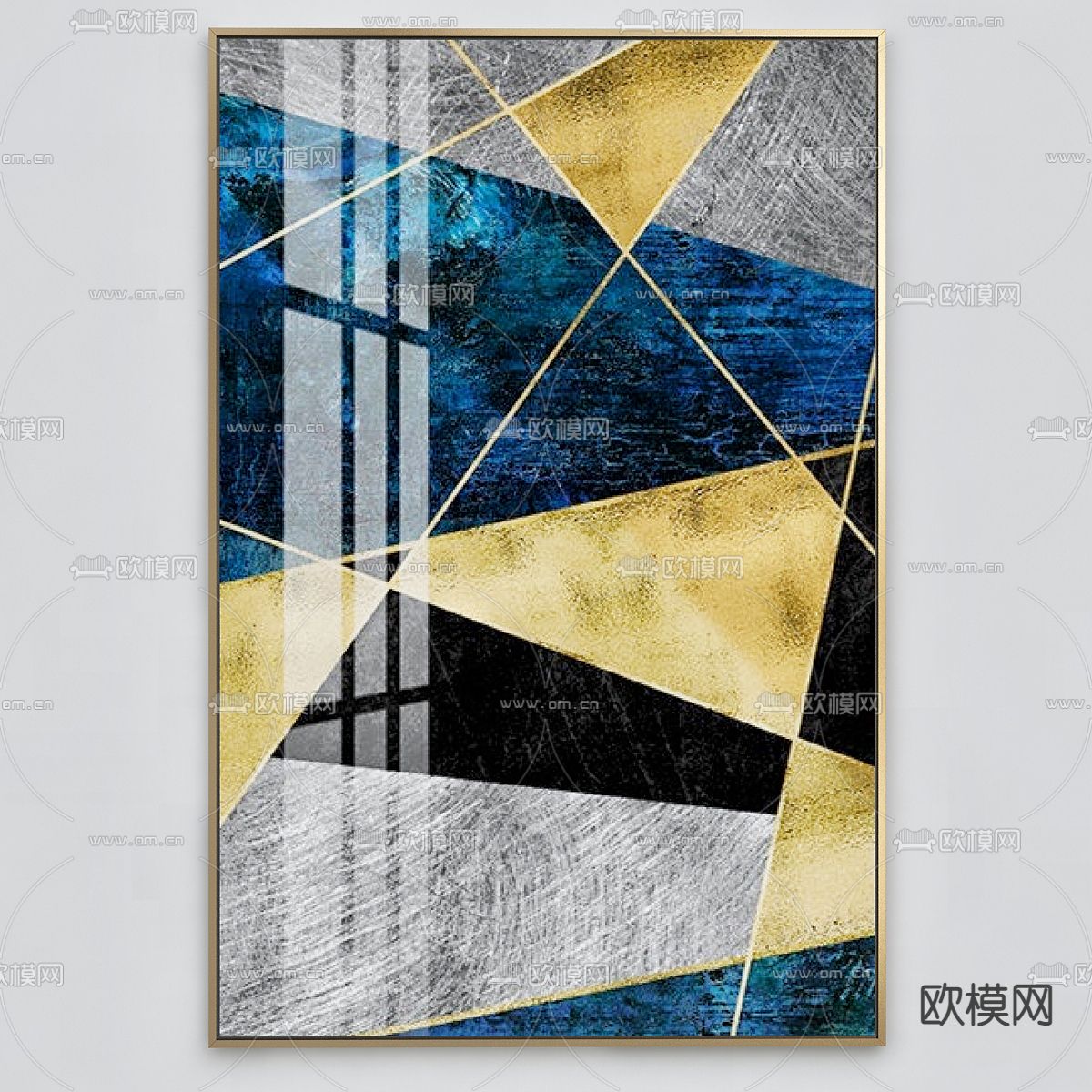 现代抽象装饰画3d模型下载