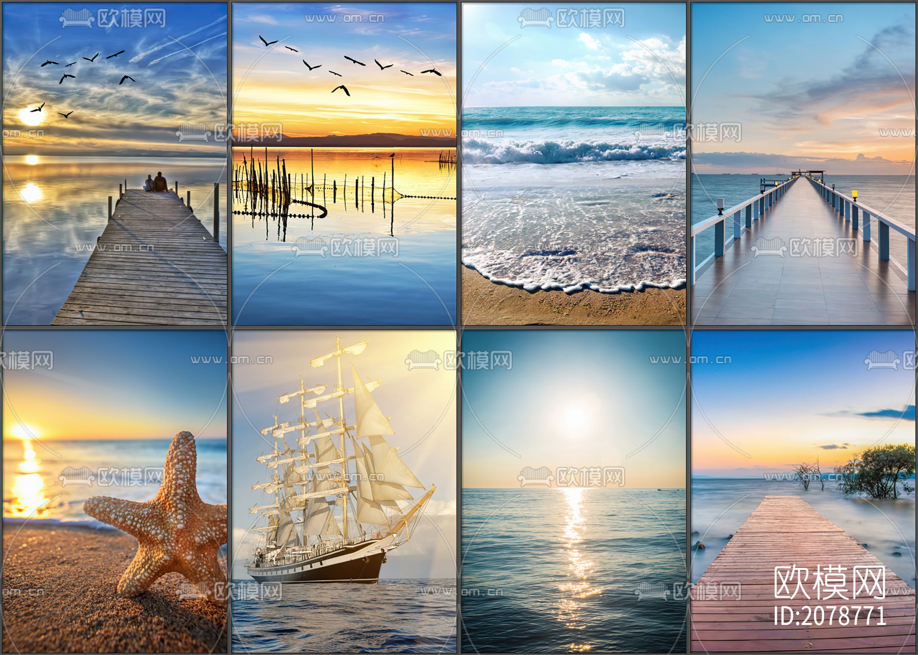 简约风景装饰贴图下载