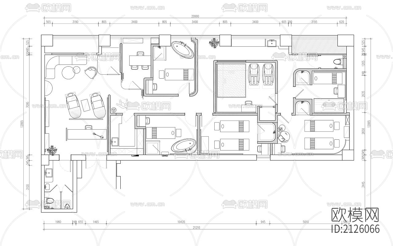 美容店cad平面图下载（渲染图7）