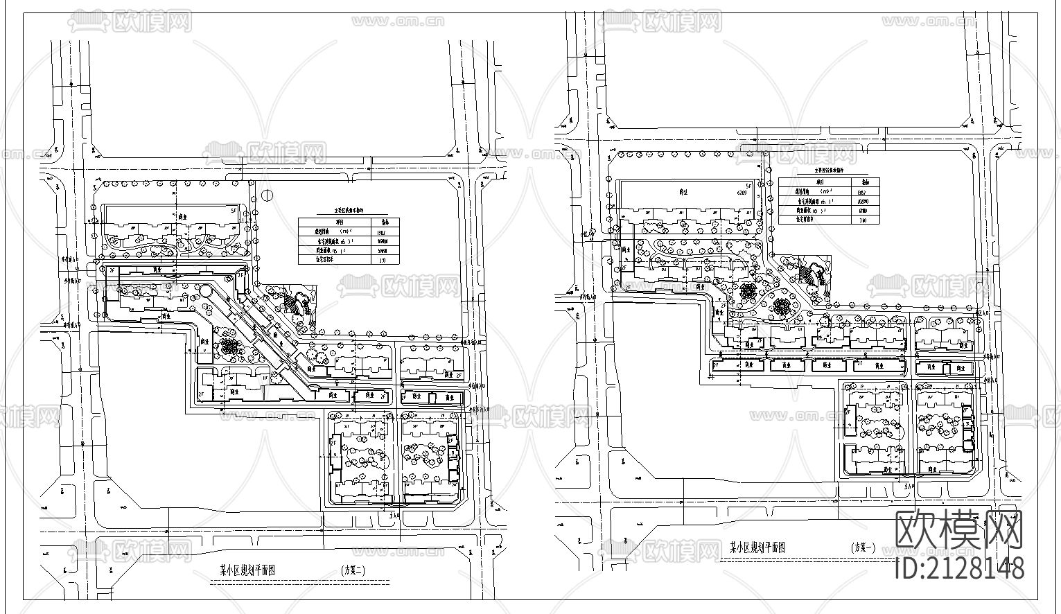 小区规划方案cad施工图下载（渲染图1）