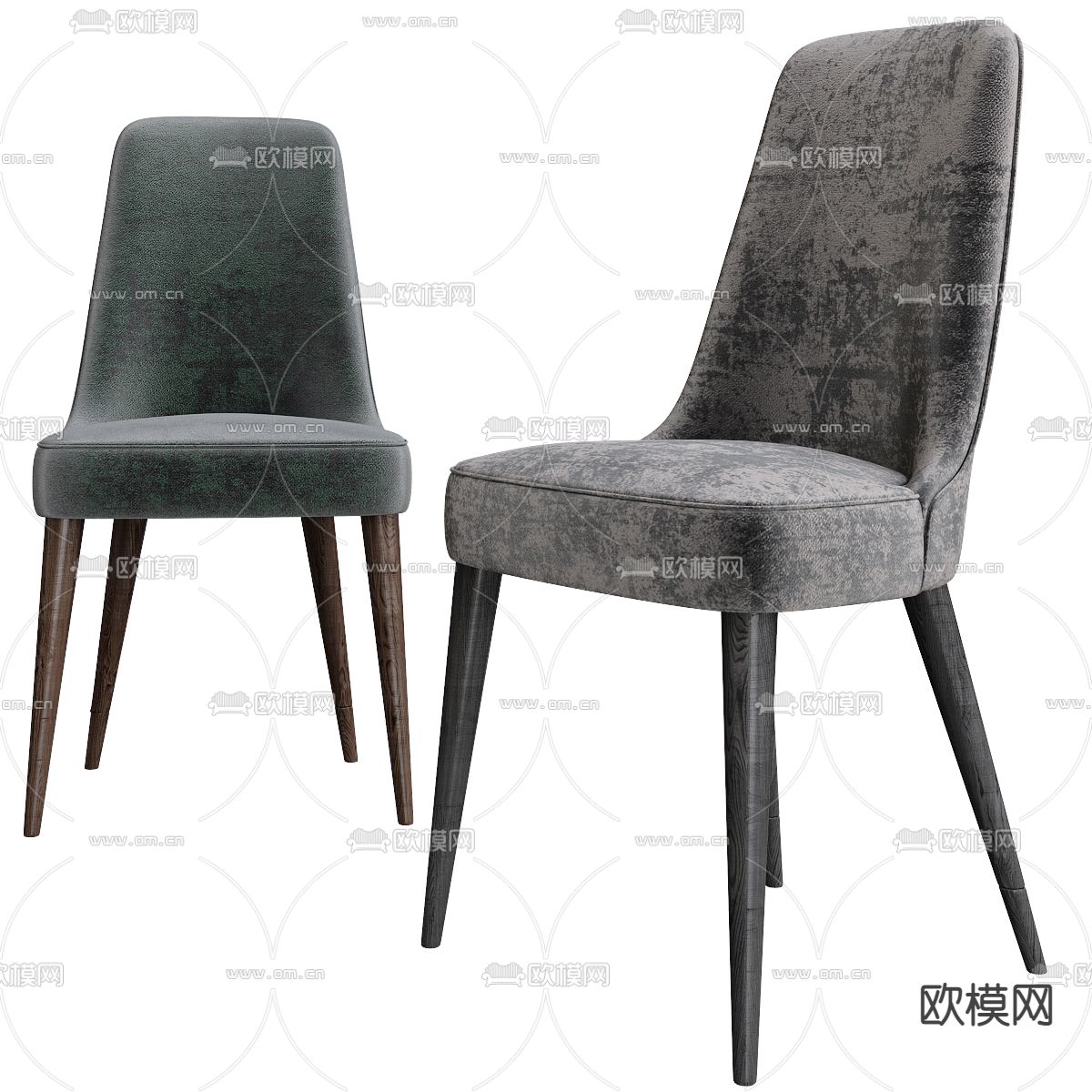 现代布艺餐椅单椅3d模型下载