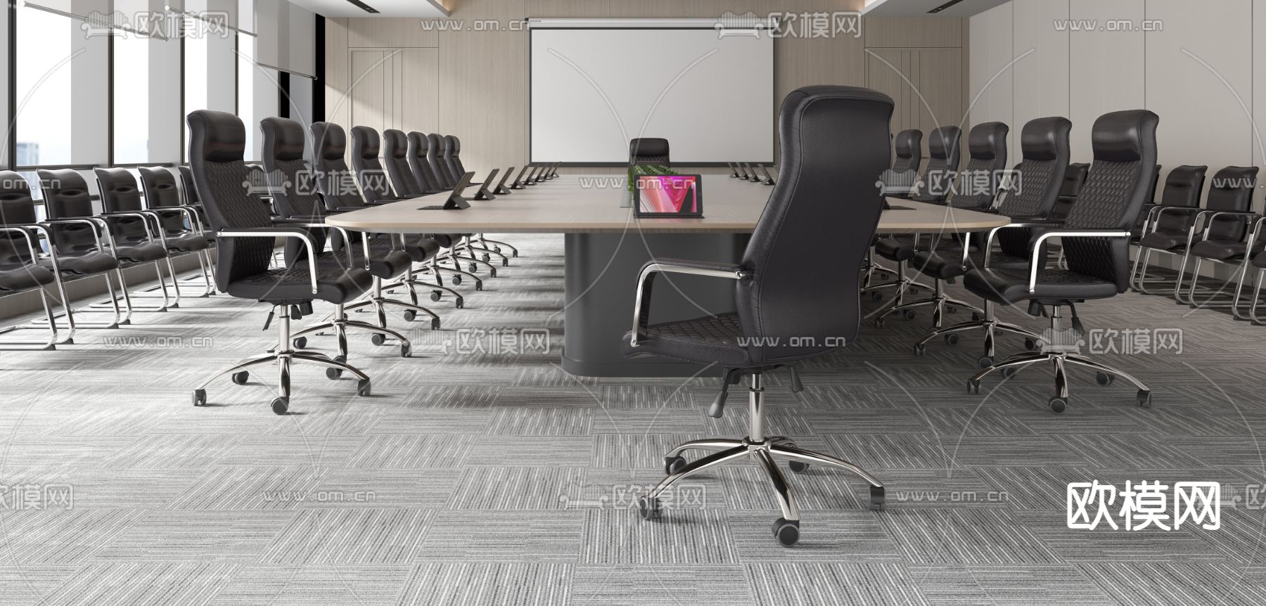 现代会议室3d模型下载（渲染图3）