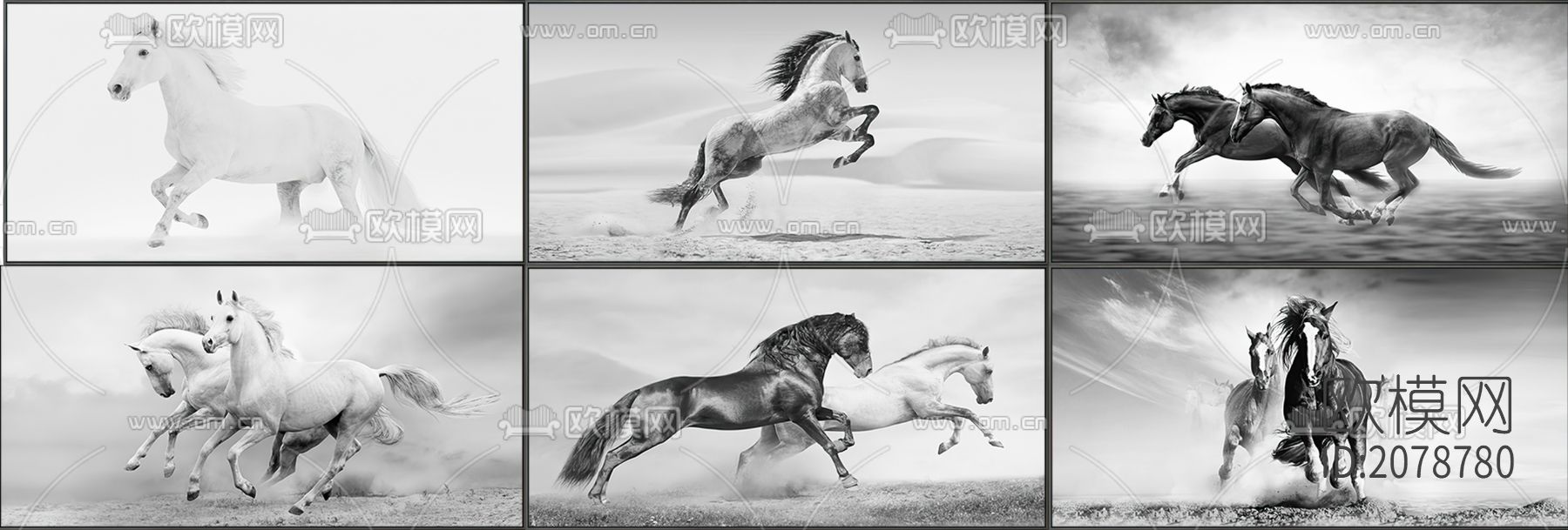 简约骏马装饰画下载