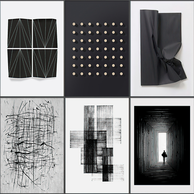  简约黑白灰装饰画 