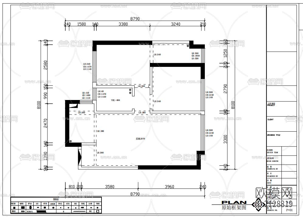 单身公寓cad施工图下载（渲染图1）