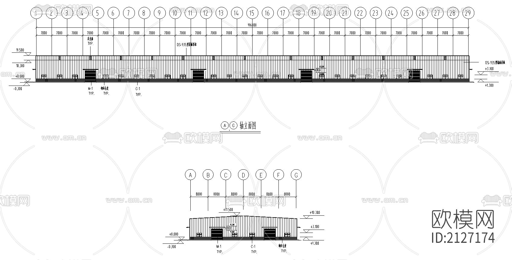 钢结构cad图纸下载（渲染图2）