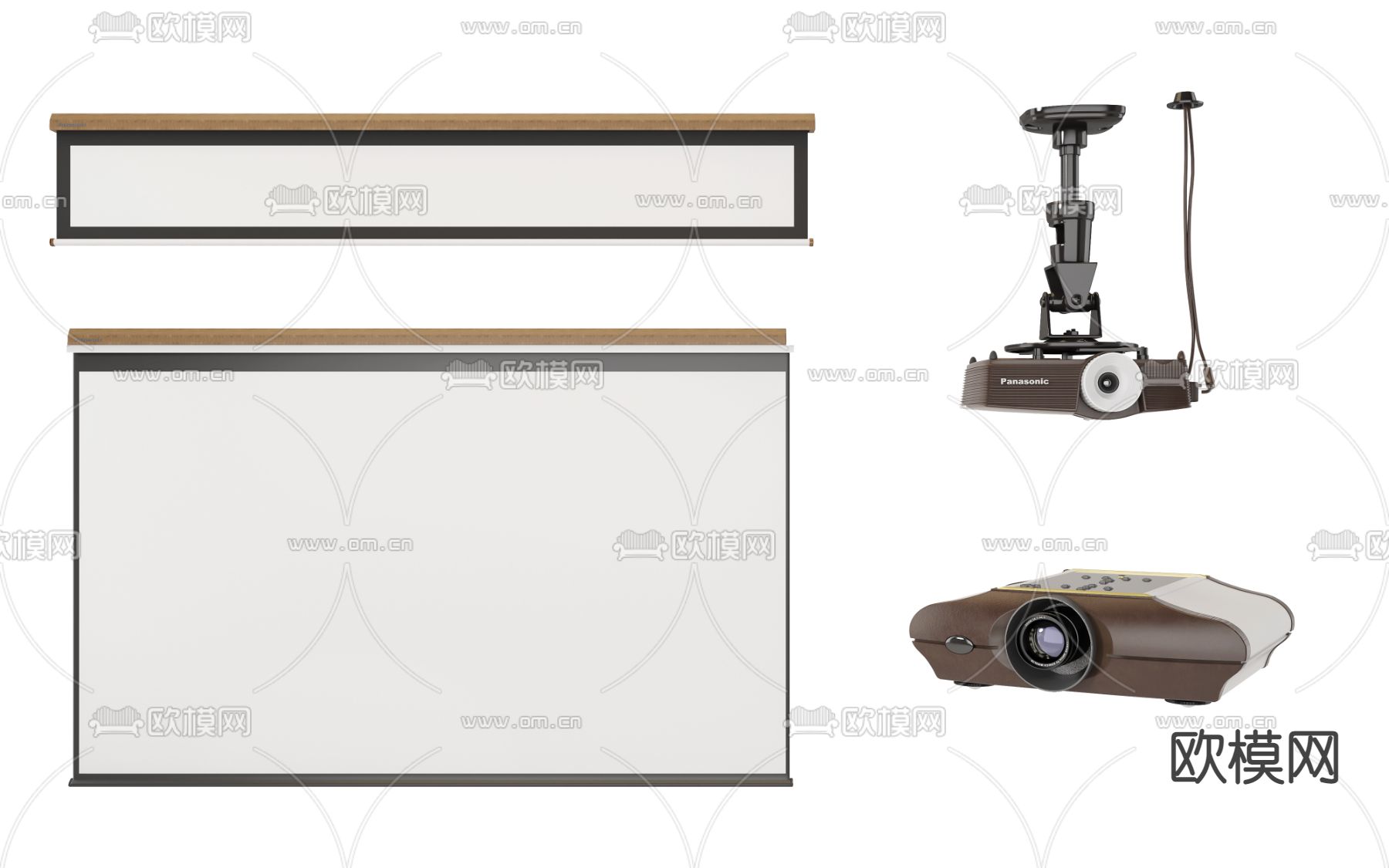 现代投影仪电子设备组合3d模型下载