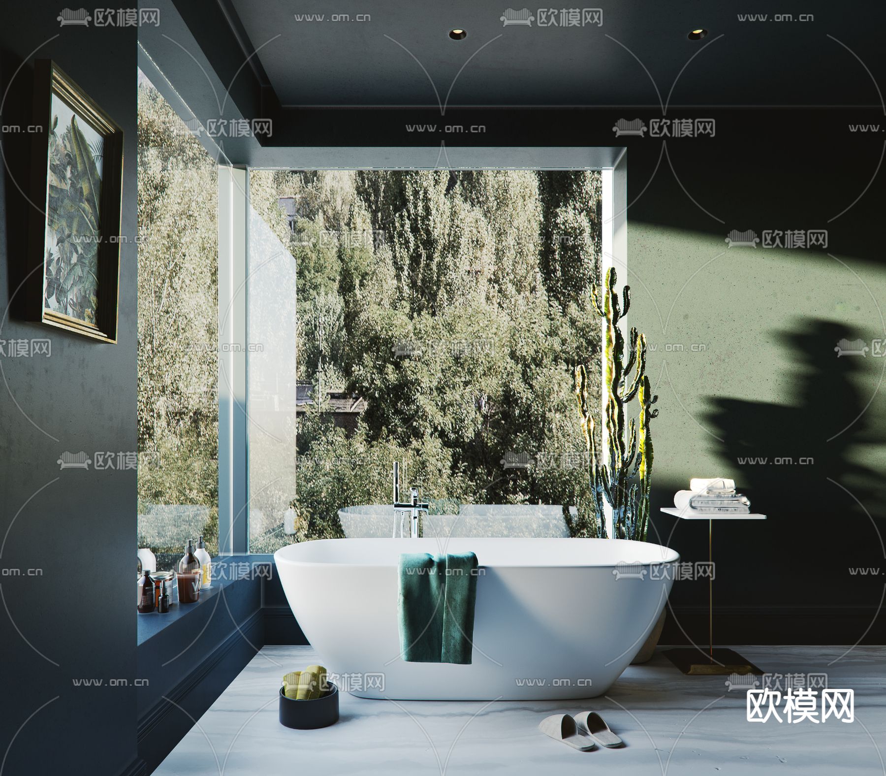 东南亚浴室su模型下载（渲染图1）