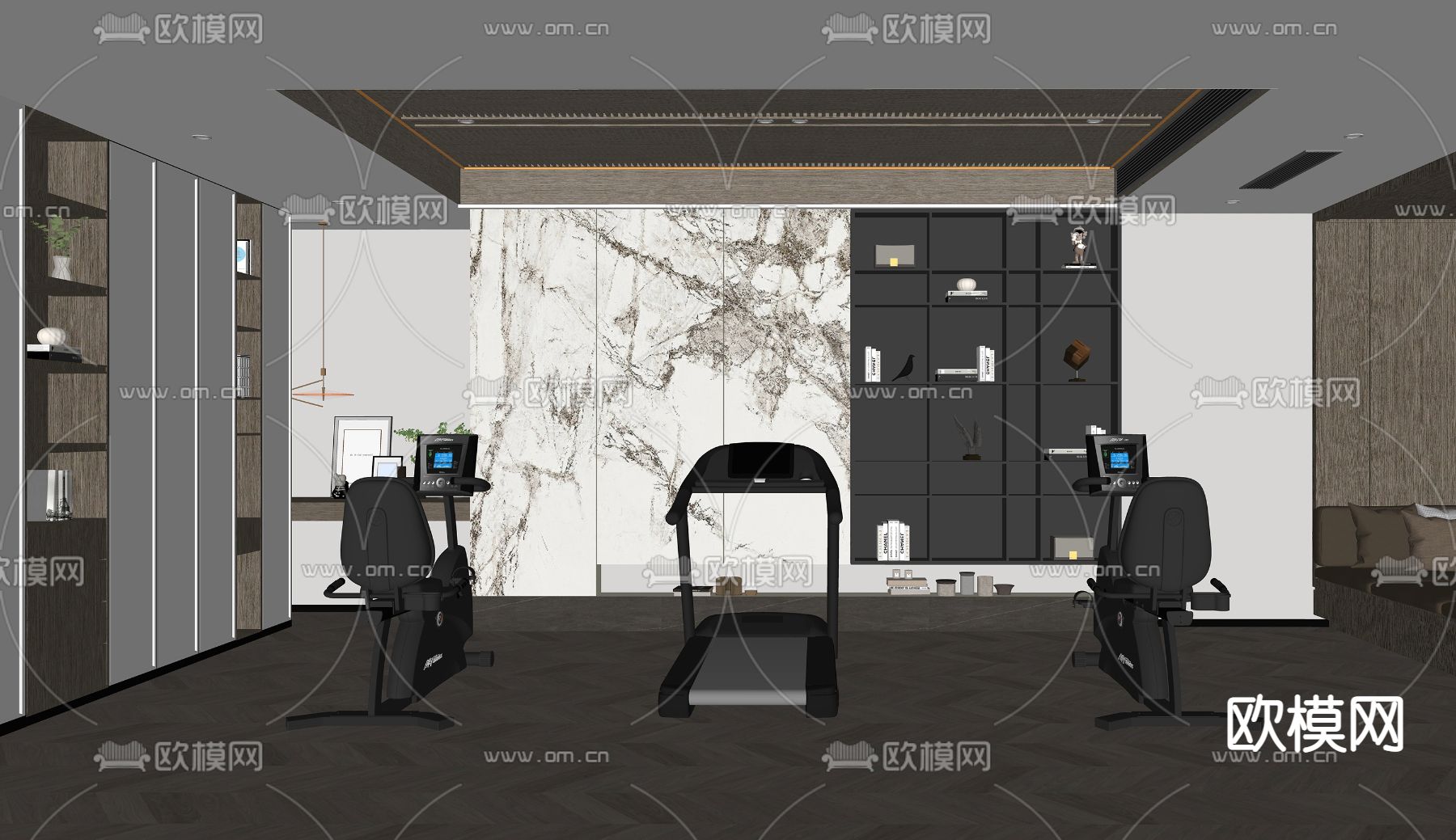 现代家居健身房su模型下载（渲染图2）