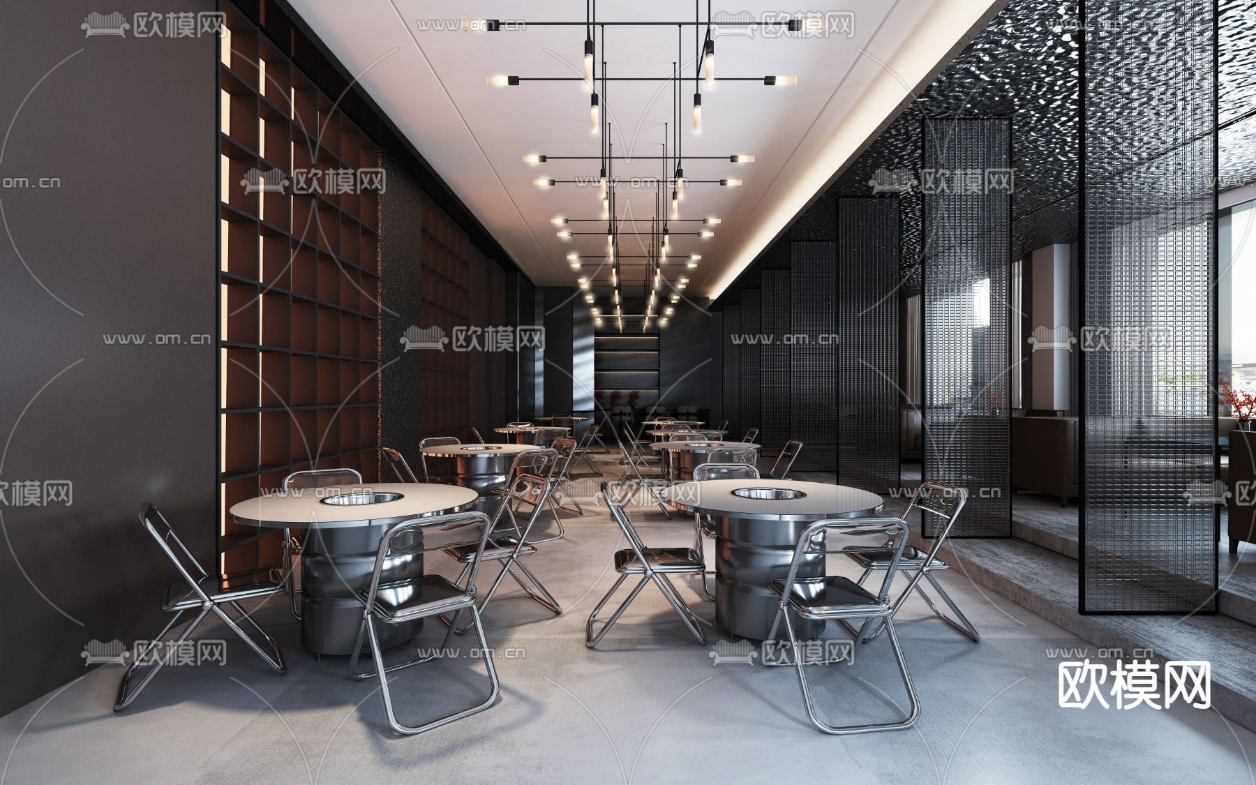 工业风火锅店3d模型下载