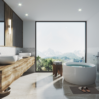  现代浴室卫生间su模型 