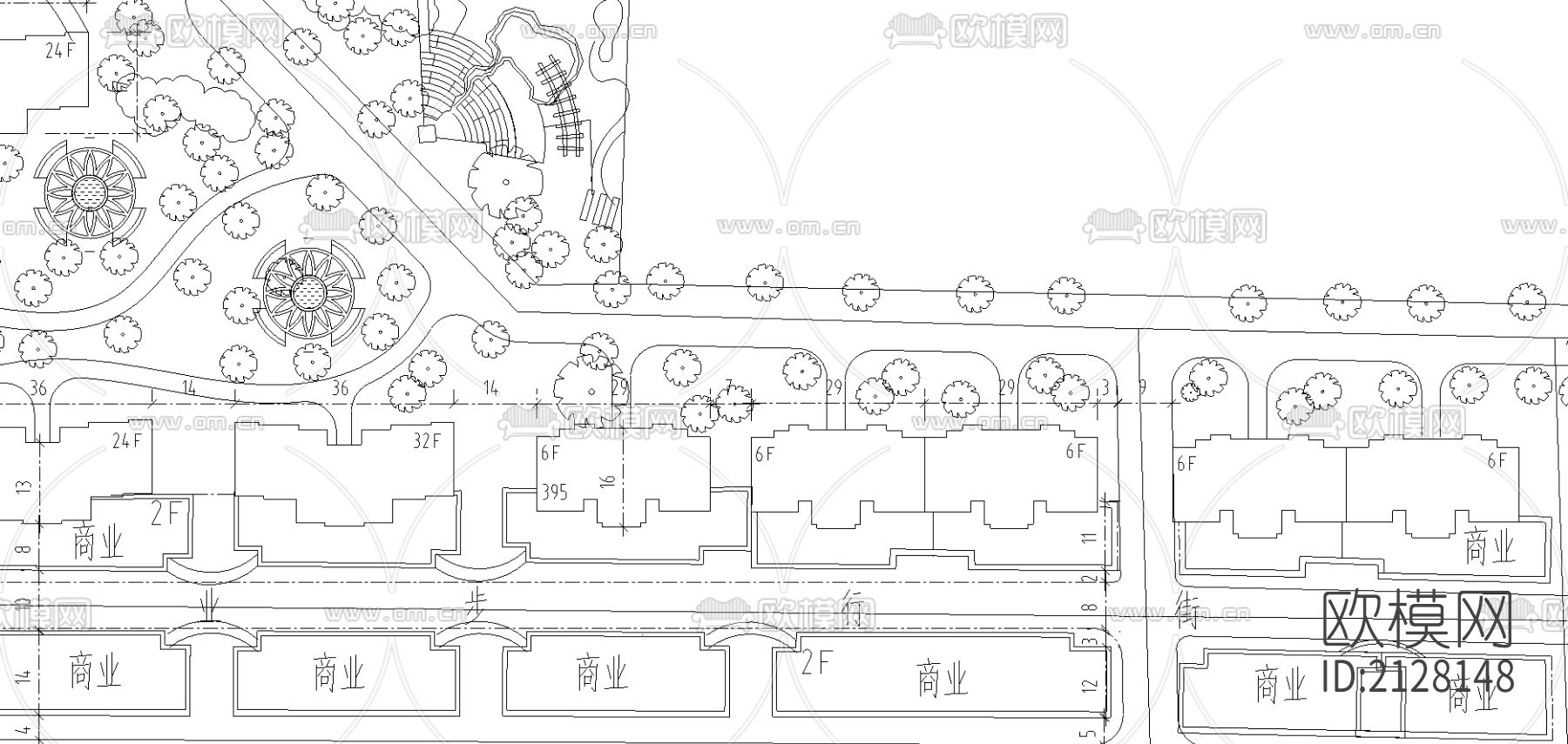 小区规划方案cad施工图下载（渲染图3）