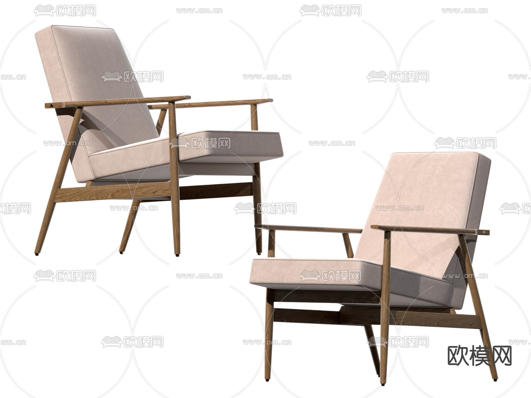 现代布艺休闲椅3d模型下载