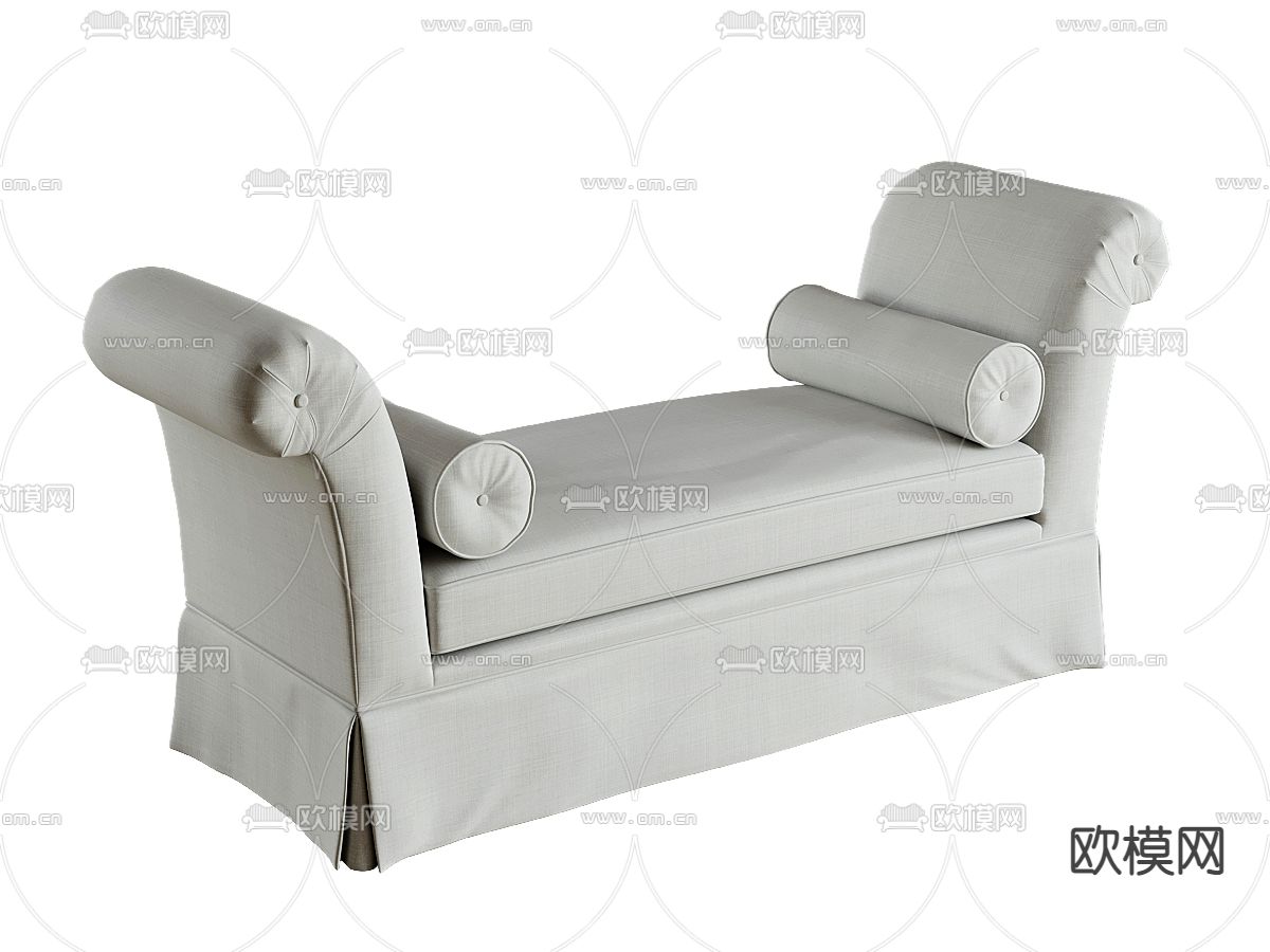 欧式脚踏床尾凳3d模型下载