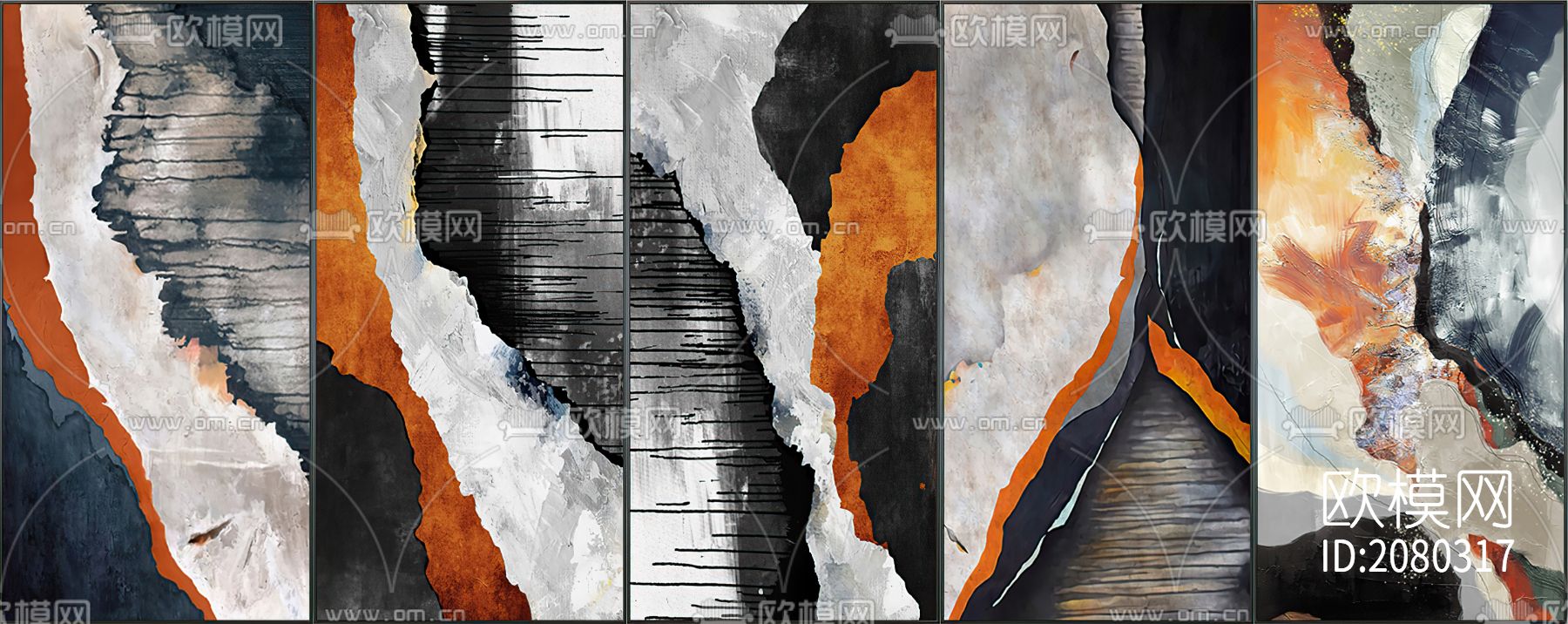 简约油画抽象装饰画下载