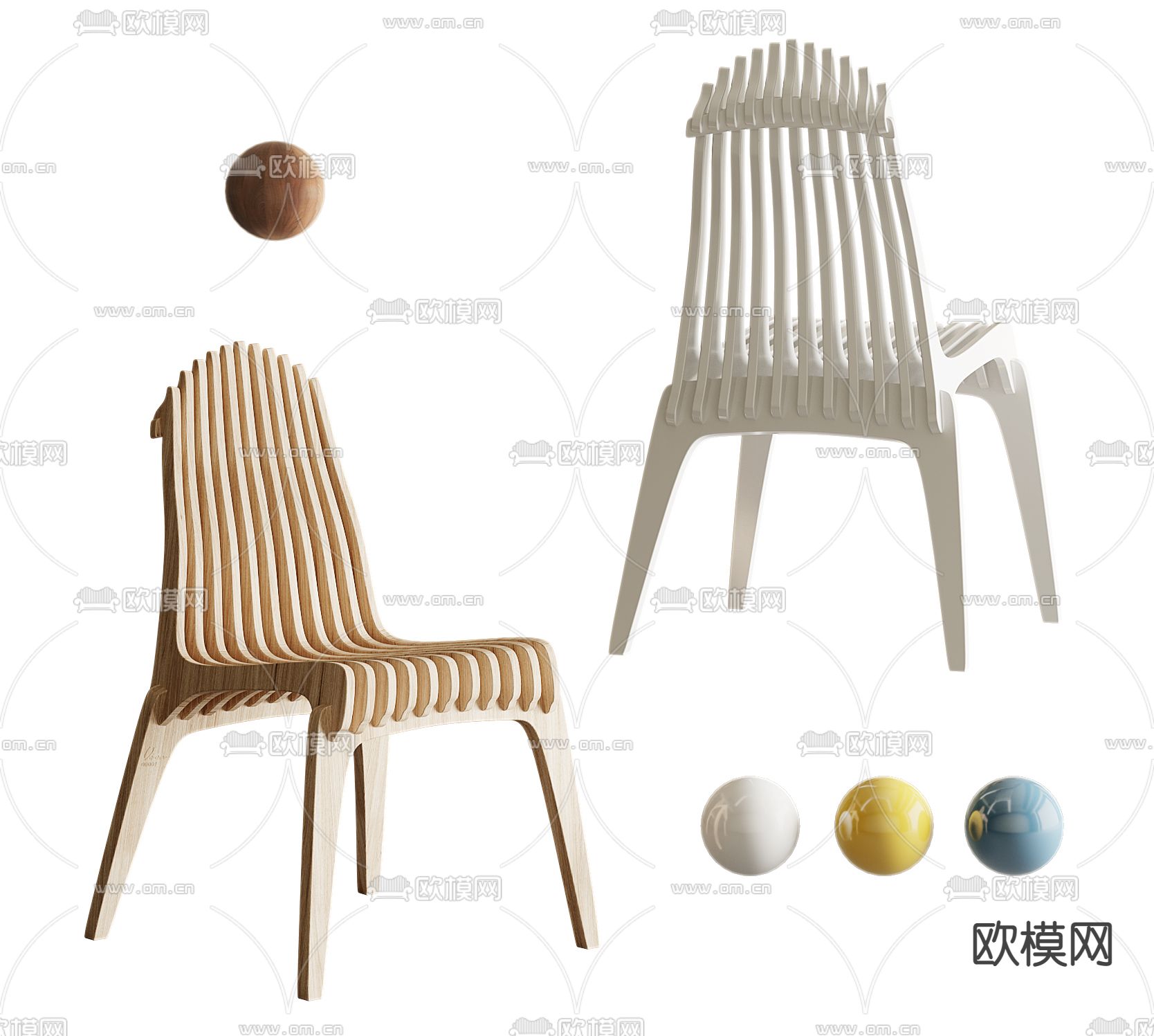 现代时尚单椅3d模型下载