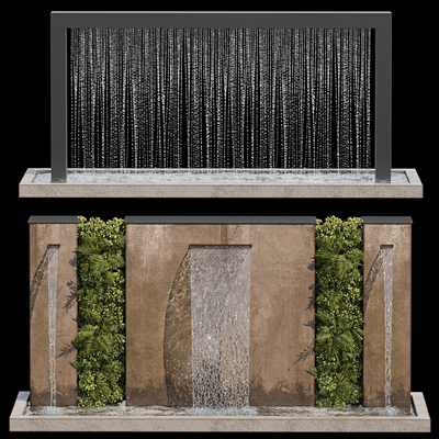 墙面流水效果3d模型下载