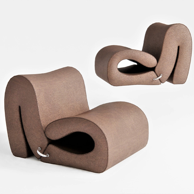  北欧皮革休闲沙发su模型 