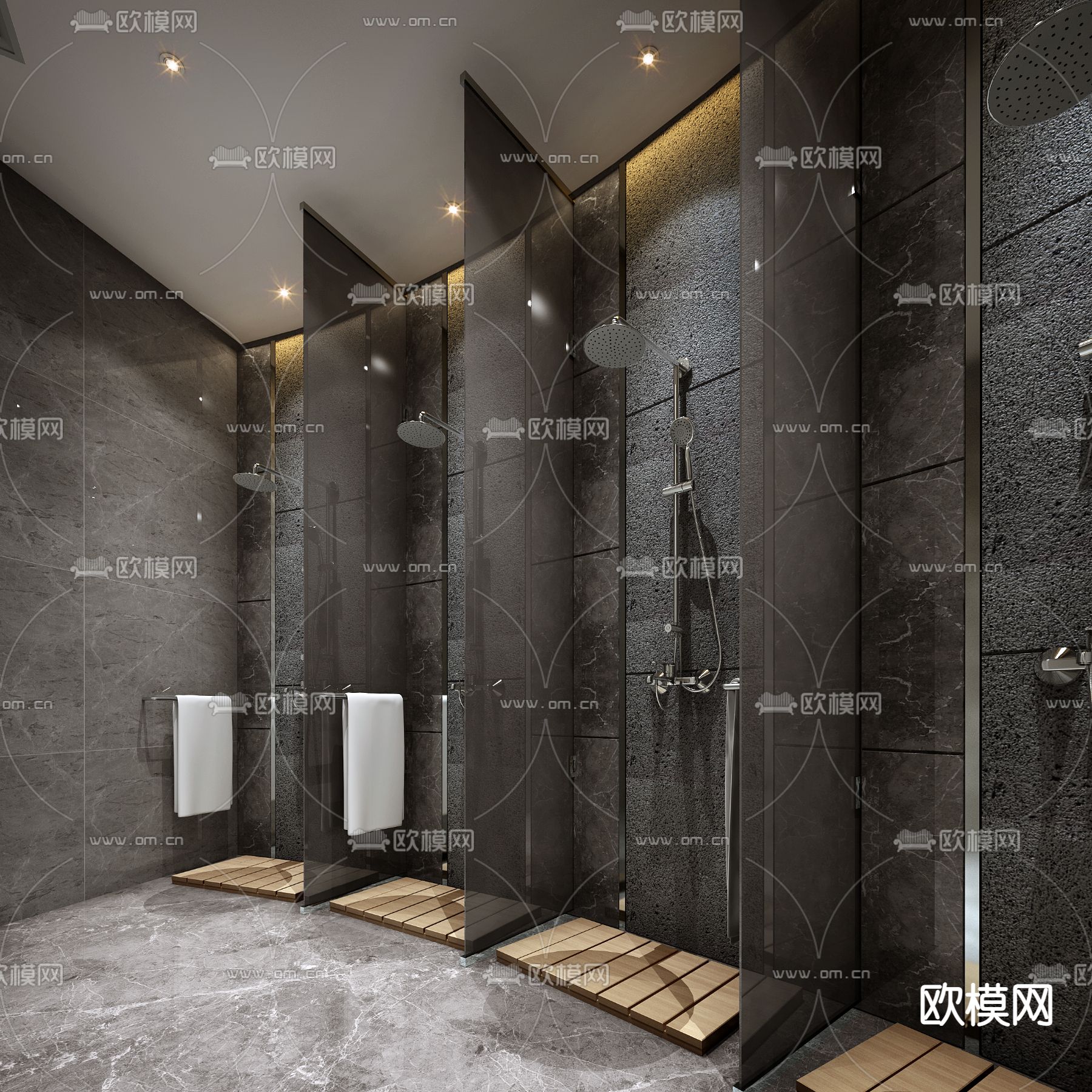 现代酒店公共卫生间3d模型下载（渲染图2）