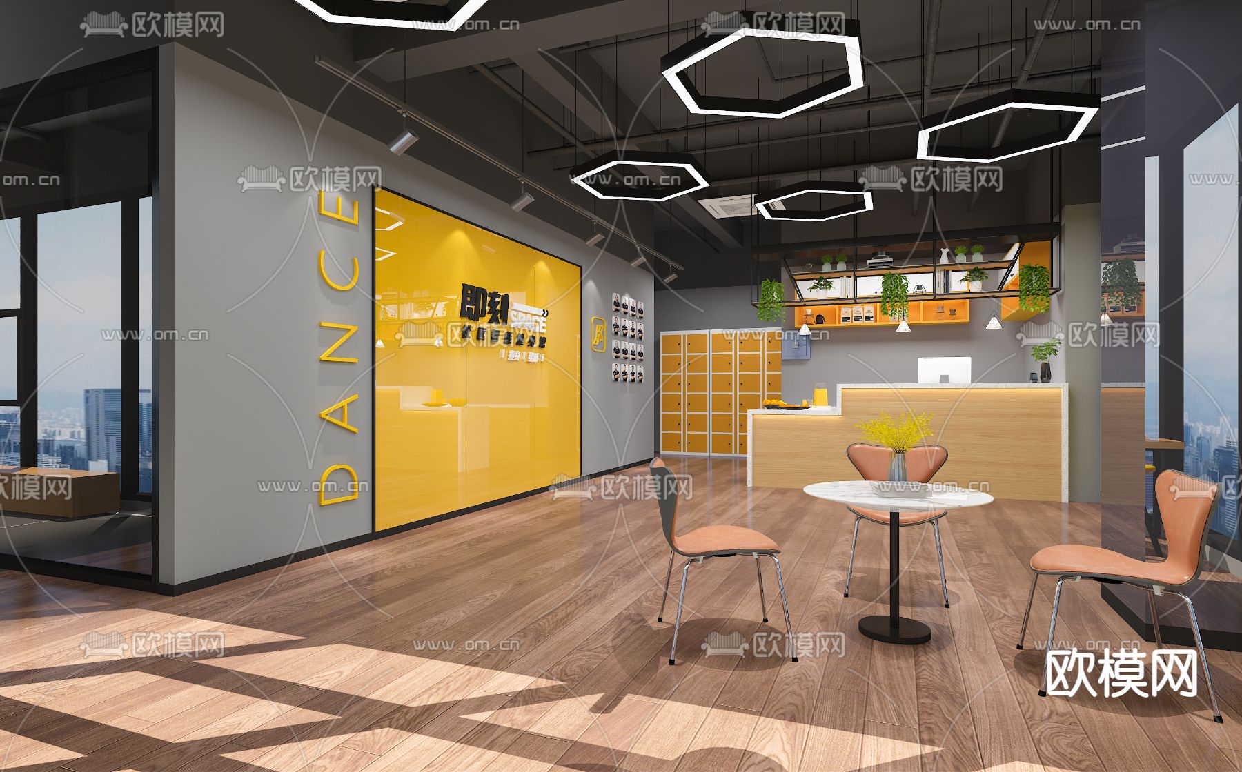 工业风健身房3d模型下载（渲染图2）